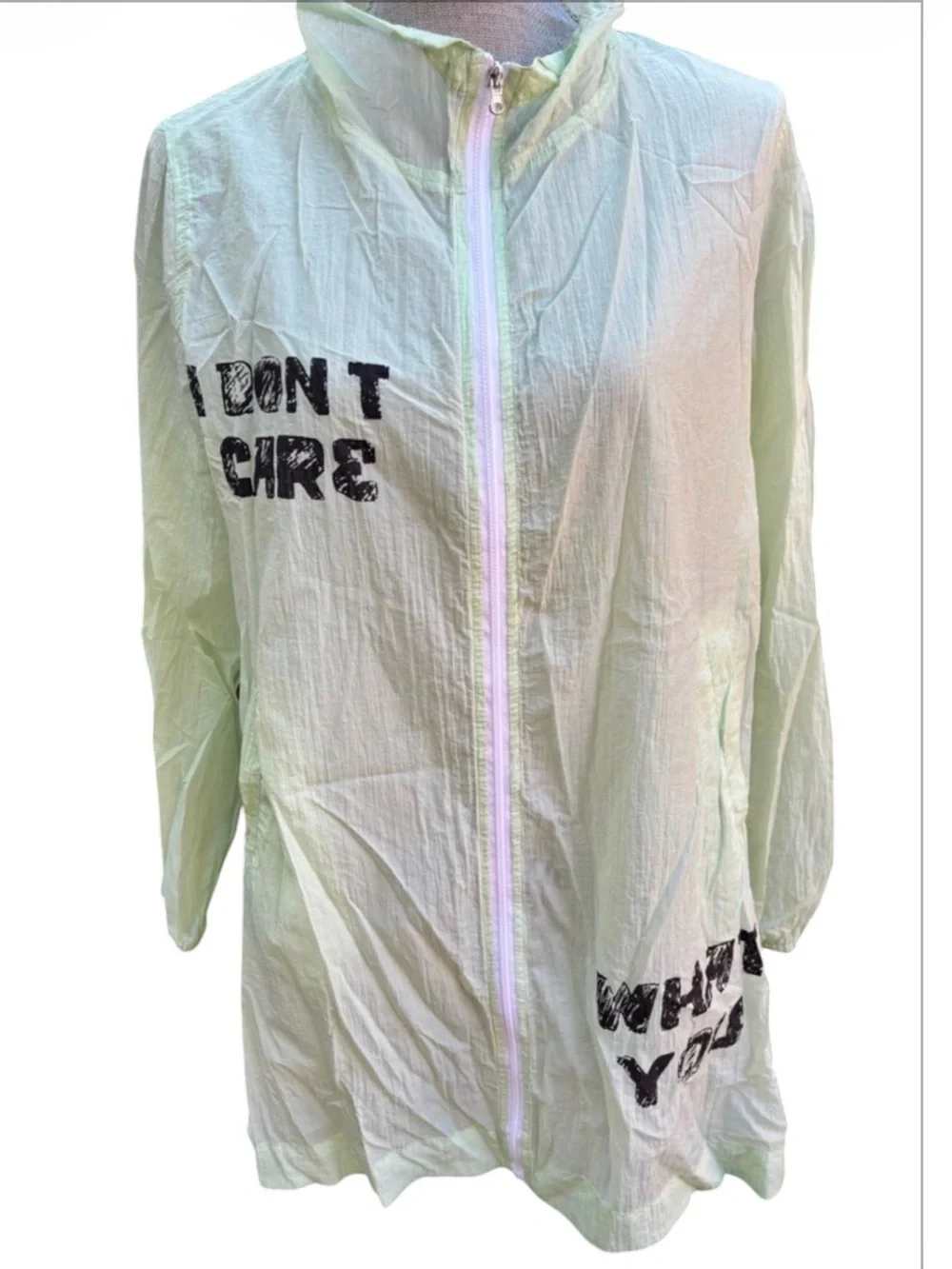 Edgy Graphic Green Oversized Grunge Lite Windbreaker Athleisure  Streetwear L